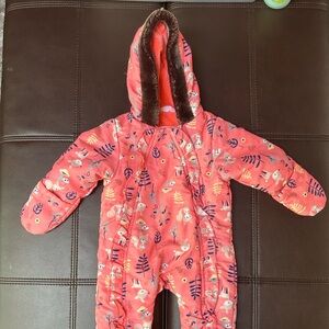 Pink Kids One Piece Snowsuit M&Co 3-6 Months